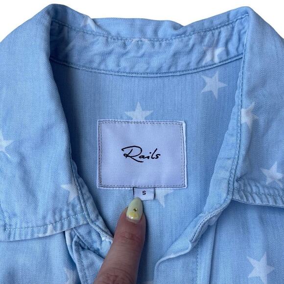 Rails Ingrid Button Down Shirt Top Light Vintage Stars – Size Small – Sold Out - Picture 10 of 16